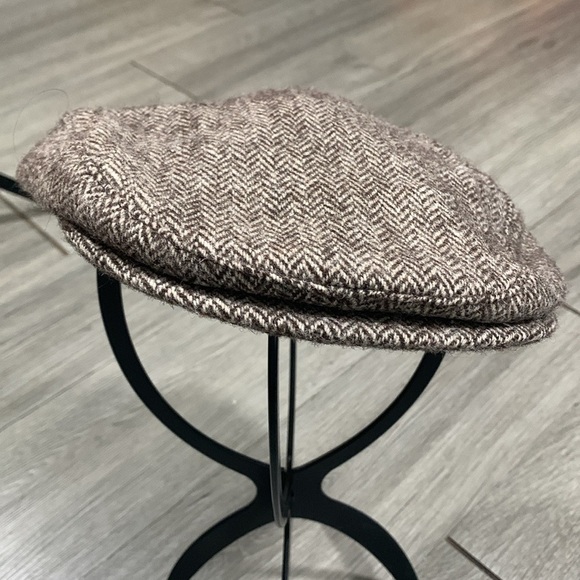 Orvis 1993 “Winston Natural Wool” Made in USA Tweed Paperboy Cap Adjust.  Strap - Picture 1 of 7